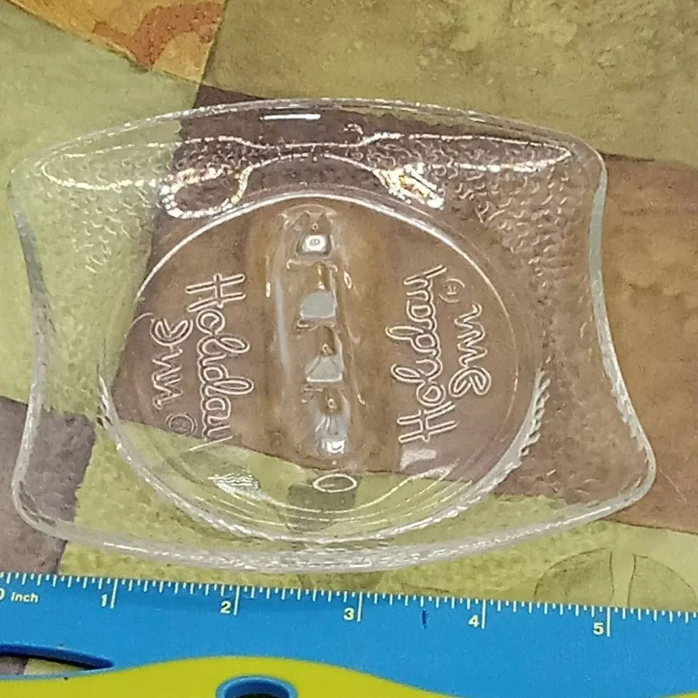 HOLIDAY INN Motel Clear Glass Ashtray Atomic Style 5 Inch Rectangle Vtg